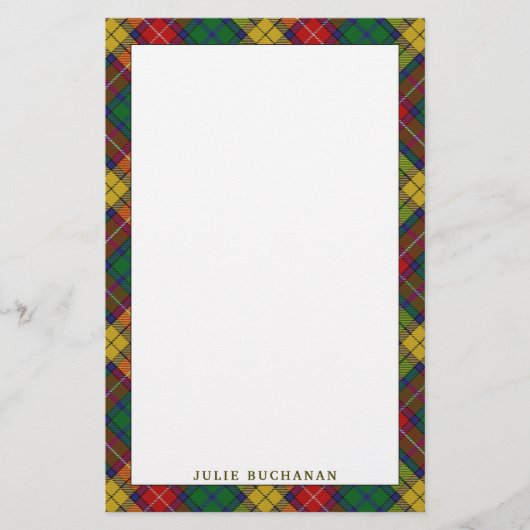 Elegant Clan Buchanan Tartan Pset Briefpapier (Voorkant)