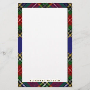Elegant Clan MacBeth Tartan Pset Briefpapier