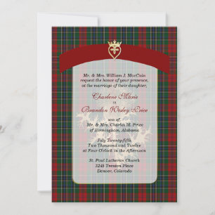 Elegant Clan MacCain Pset Wedding Invitation Kaart