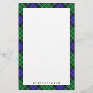 Elegant Clan MacCallum Tartan Pset Briefpapier