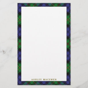 Elegant Clan MacEwen Tartan Pset Briefpapier