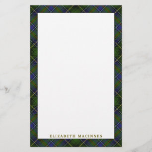 Elegant Clan MacInnes Tartan Pset Briefpapier