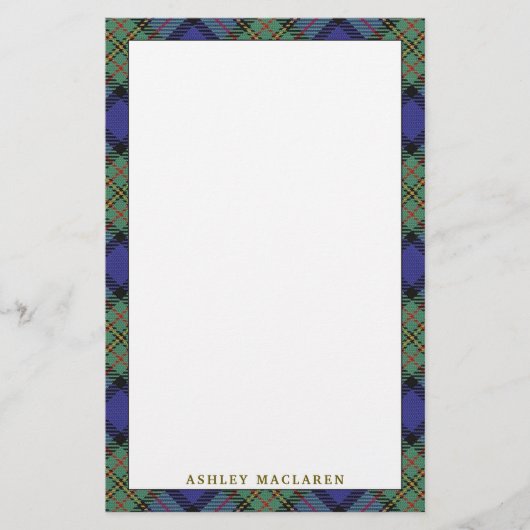 Elegant Clan MacLaren Tartan Pset Briefpapier (Voorkant)