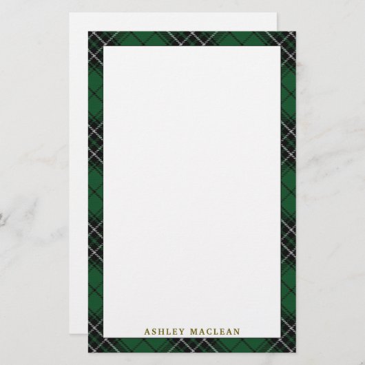 Elegant Clan MacLean Hunting Tartan Pset Briefpapier (Voorkant / Achterkant)