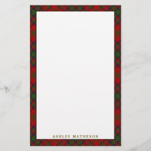 Elegant Clan Matheson Tartan Pset Briefpapier