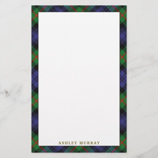 Elegant Clan Murray Tartan Pset Briefpapier (Voorkant)