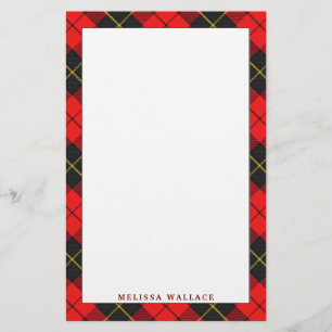 Elegant Clan Wallace Tartan Pset Briefpapier