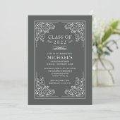 Elegant Class of 2018 Graduation Party Invitation Kaart (Staand voorkant)