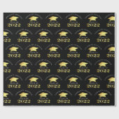 Elegant Class of 2022 Black Gold Personalized Cadeaupapier (Vlak)