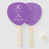 Elegant Class of 2023 Afstuderen Violet Pattern Handwaaier (Voorkant en achterkant)
