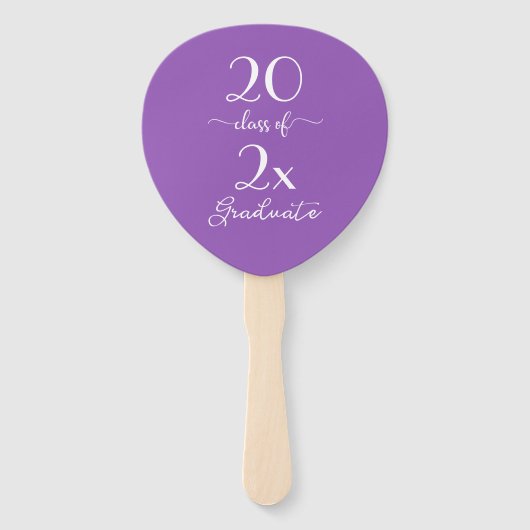 Elegant Class of 2023 Afstuderen Violet Pattern Handwaaier (Voorkant)