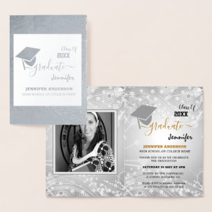 Elegant Class of 20XX, Photo, Topper Afstuderen Folie Kaarten