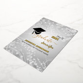 Elegant Class of 20XX, Photo, Topper Afstuderen Folie Uitnodiging (Gedraaid)