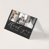 Elegant Classic Black 3 Foto Collage Hartelijk dan Kaart (Voorkant)
