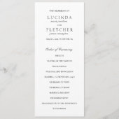 Elegant Classic Black en White Formal Wedding Programma (Voorkant)