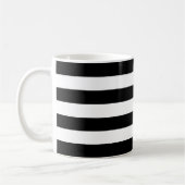 Elegant Classic Black en white strepen patroon Koffiemok (Links)