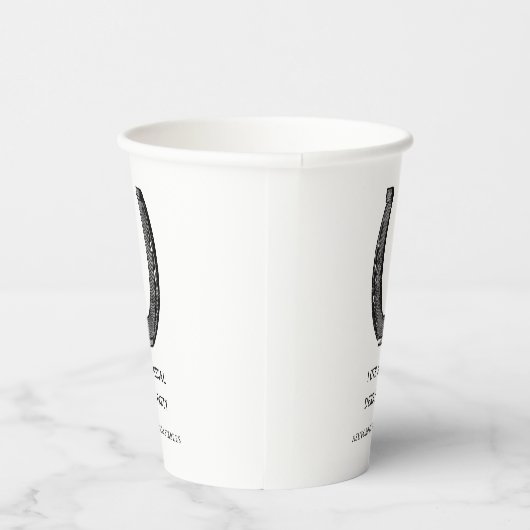 Elegant Classic Black White Horse Race Derby Papieren Bekers (Rechts)