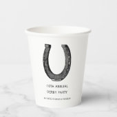 Elegant Classic Black White Horse Race Derby Papieren Bekers (Voorkant)