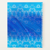 Elegant Classic Blue Damask Patroon Yarly Planner (Achterkant)