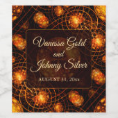 Elegant Classic Boho Modern Gold #901 Wedding Wijn Etiket (Enkel label)