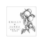 Elegant Classic Botanische Sinaasappels Bruiloft Rubberstempel (Afrduk)