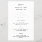 Elegant Classic Budget Wedding Menu (Voorkant)
