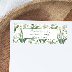 Elegant Classic Calla Lily retouradres Etiket