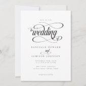 Elegant Classic Calligraphy Script Wedding Kaart (Voorkant)