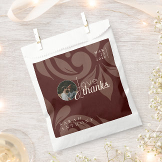 Elegant Classic Chic Damask Photo Wedding Bedankzakje