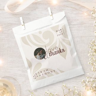 Elegant Classic Chic Damask Photo Wedding Bedankzakje