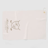 Elegant Classic Crest Monogram Golf Wedding Golfhanddoek (Horizontaal)