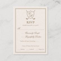Elegant Classic Crest Monogram Golf Wedding