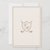 Elegant Classic Crest Monogram Golf Wedding Kaart (Achterkant)