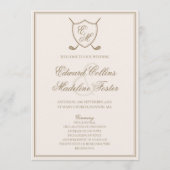 Elegant Classic Crest Monogram Golf Wedding Programma (Voorkant)