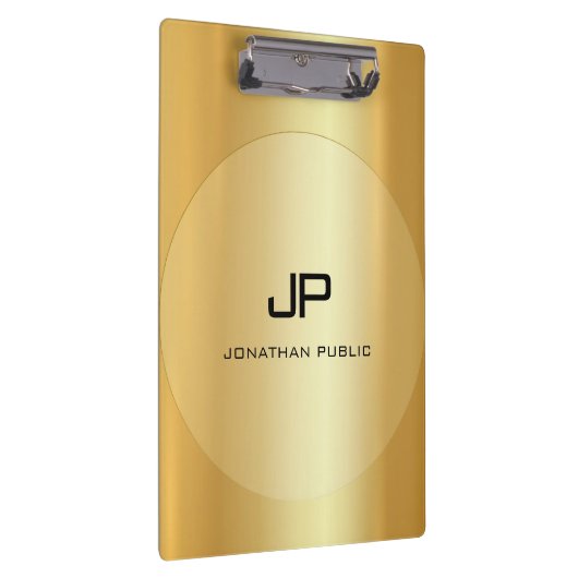 Elegant Classic Custom Gold Kijk Monogramed Klembord (Rechts)