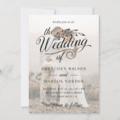 Elegant Classic Custom Photo Calligraphy Wedding Kaart (Voorkant)