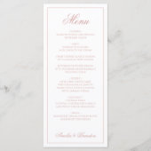 Elegant Classic Dusty Rose Border Script Wedding Menu (Voorkant)