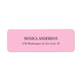 Elegant Classic Eenvoudig Roze Uniek Origineel Etiket (Voorkant)