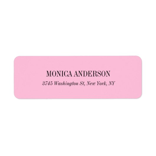 Elegant Classic Eenvoudig Roze Uniek Origineel Etiket (Voorkant)