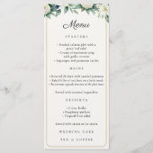 Elegant Classic Floral Botanical Greenery Wedding Menu (Voorkant)