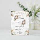 Elegant Classic Floral Wedding Briefkaart (Staand voorkant)