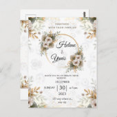 Elegant Classic Floral Wedding Briefkaart (Voorkant / Achterkant)