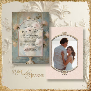 Elegant  Classic Formal Floral Pink Gold Kaart