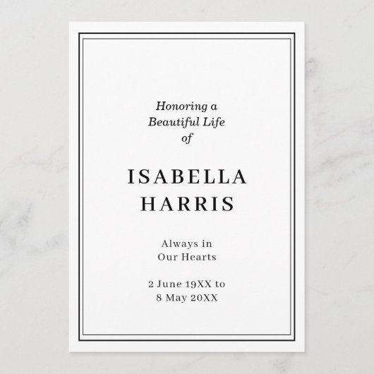 Elegant Classic Funeral Service Design Programma (Voorkant)