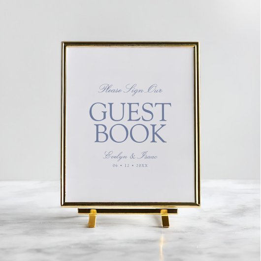 Elegant Classic Gastboek Dusty Blue Poster
