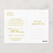 Elegant Classic Gold Change of plans, Uitstel Briefkaart (Achterkant)