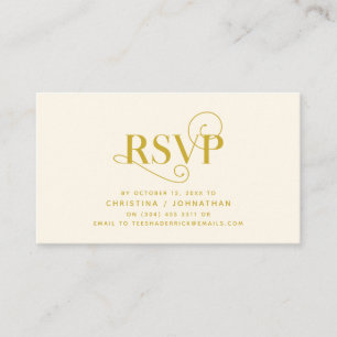 Elegant Classic, Gold font, RSVP reageren Informatiekaartje