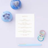 Elegant Classic Gold Formal Budget Weduwmenu Flyer (Enkel)