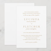 Elegant Classic Gold Formal Wedding Kaart (Voorkant / Achterkant)