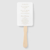 Elegant Classic Gold Formal Wedding Programme Handwaaier (Voorkant)